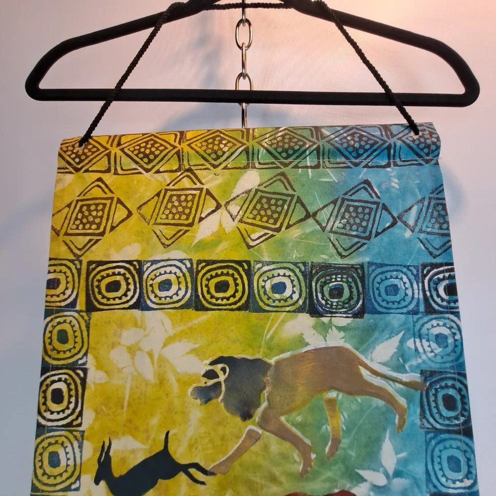 African Design Batik Wall Hanging / Scroll / Table Runner